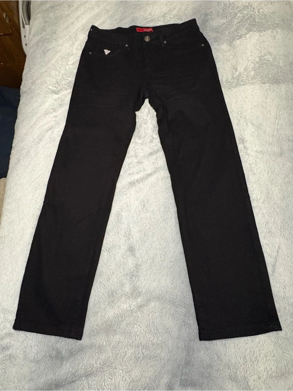 GUESS Men's Straight Black Jeans